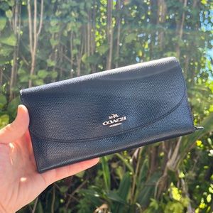 NAVY BLUE LONG COACH WALLET